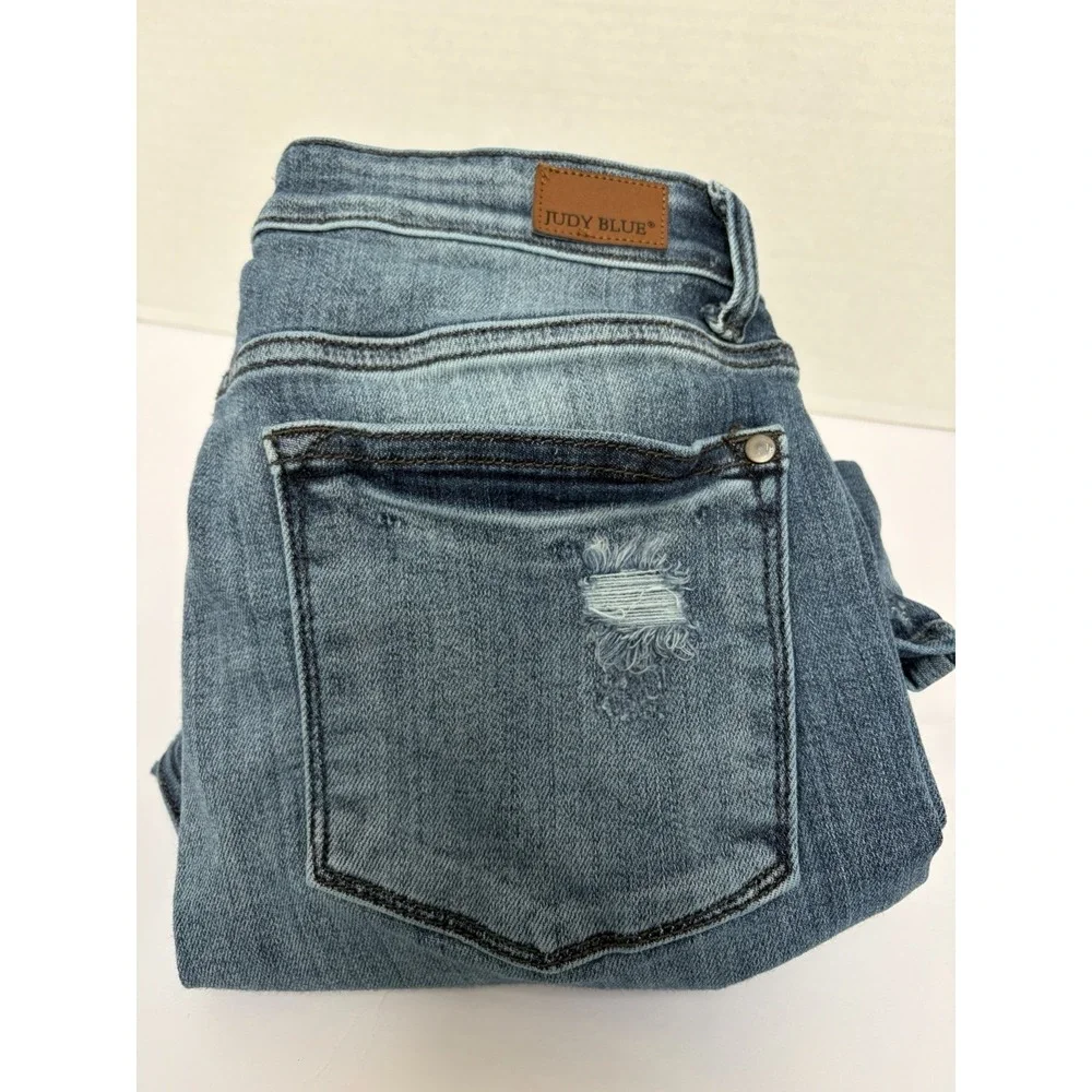 Judy Blue Hi-Rise Destroyed Boot Cut Denim Jeans Size 11/30‎ Style #82405